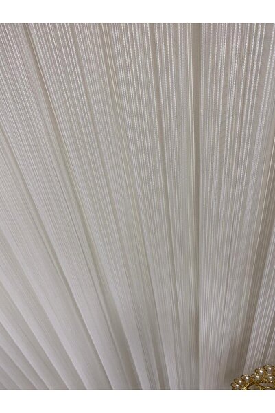 ÇEYİZ PERDE DİKİM EVİ Berfin Perde Brillant 1/3 Sık Pile Parlak Zincir Desen Tül