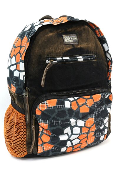 Old Cotton 5054 North Dokato Orange Laptop Notebook Σχολικό Ταξίδι Αθλητικό Κάμπινγκ Σακίδιο πλάτης από βαμβακερό ύφασμα