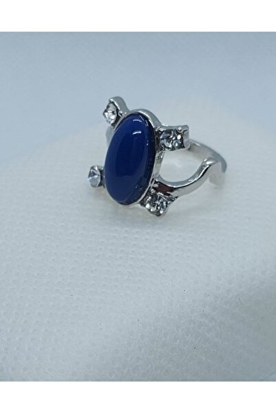 Modaadresiniz خاتم نسائي بتفاصيل حجر كريستال أزرق