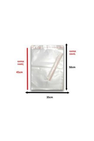 MTKardeşler 100 Pieces (35x45+5) Opp Gelatin Taped Adhesive Nylon Bag