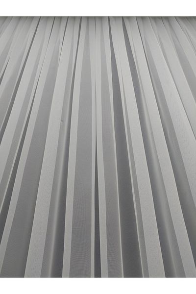 perdealemi Hayal Curtain Natural Floor Plain Tulle Curtain - Ecru Color, 300x270, Sparse Pleat, 1/2