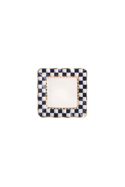 ROY KING Lacivert Beyaz Dama Avangarde Sunum Tabak 27cm