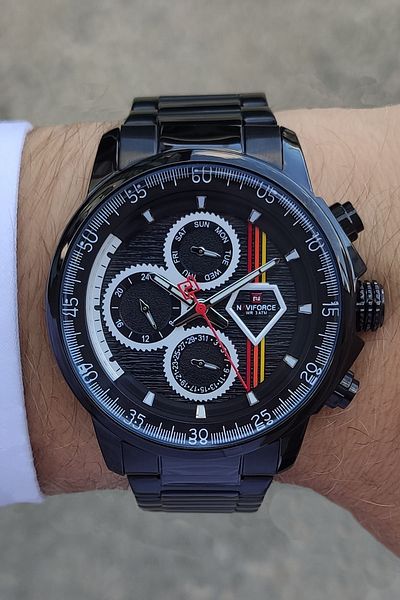 Naviforce Sport Stylish Steel Case Cord Active Functional Men's Wristwatch