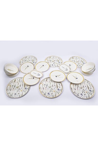 Porland Botanical (desen3) Yemek Takımı 6 Kişilik 20 Parça