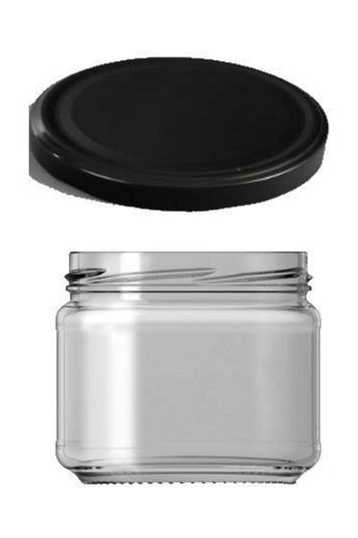 Paşabahçe 25 Pieces 300 Cc Black Glass Jar - With Lid