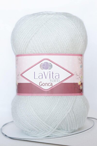 LaVita Yarn Ață de tricotat manuală Gonca Taka Yarn (8131-ALB)