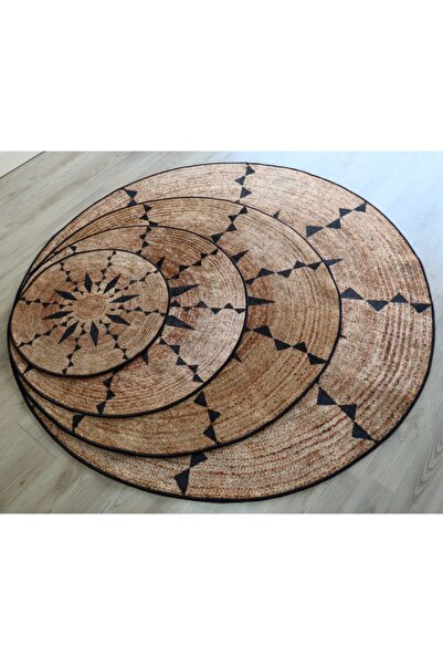 Just Arte Rustik Banyo Paspası Dekoratif Yıkanabilir Kaymaz Taban Halı 60x60