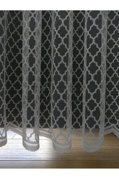 perdealemi Sports Pattern Lace Tulle Curtain, 600x250, Tight Pleat, 1/3