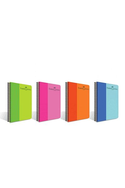 Faber Castell 4 Pieces 140 Sheets Unlined Plastic Cover A4 Notebook