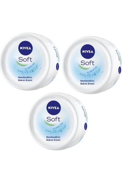 NIVEA Soft El&vücut&yüz Için Jojoba Ve E Vitamini Içerikli Nemlendirici Bakım Kremi 300 ml 3 X Adet