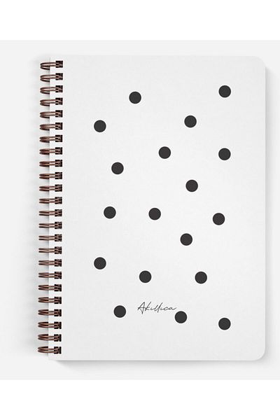 AKILLICA Λευκό ατελείωτο Planner Agenda Polka Dot