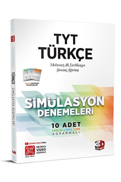 Çözüm Yayınları 3d Yayınları Yks Tyt Türkçe 10'lu Simülasyon Denemeleri Tamam...