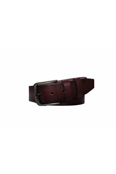 Kar-Pa 100% Single Layer Leather Claret Red 4.5cm Jeans Belt