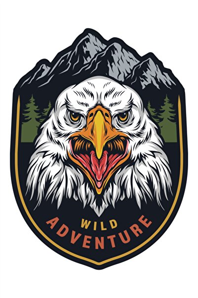 esticker Off Road Camping Adventure Kamp Eagle Kartal Sticker 14 X 10,5 cm