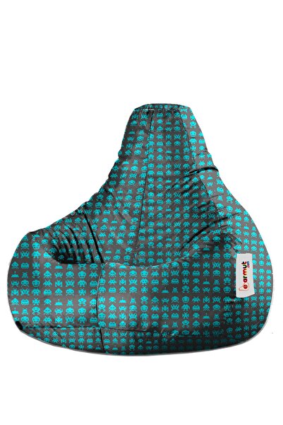 EARMUT Damla Xl Premium Tasarım Atari Desenli Armut Koltuk