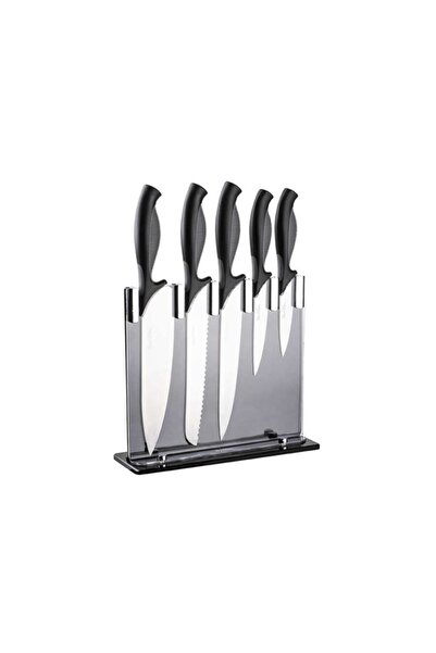 Tantitoni 6 Parça Füme Akrilik Bloklu Bıçak Seti