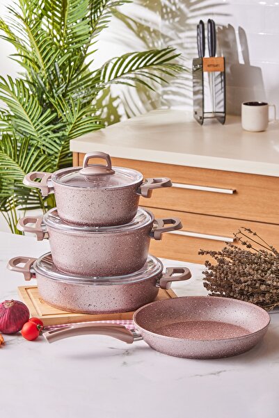 Emsan Premium-s Pro Gold Pink 7 Parça Granit Tencere Seti