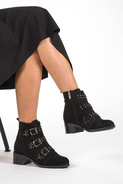 Ayax Μαύρα Suede Trock Γυναικείες Μπότες