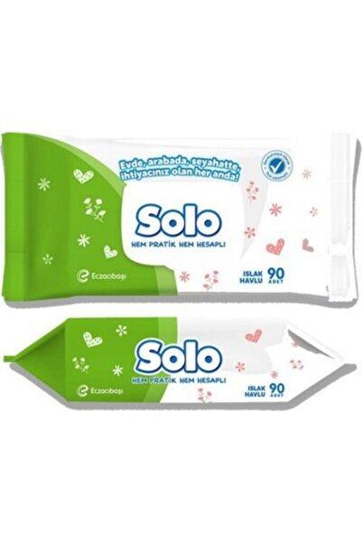 Solo منشفة مبللة 90 ورقة 2 عبوة