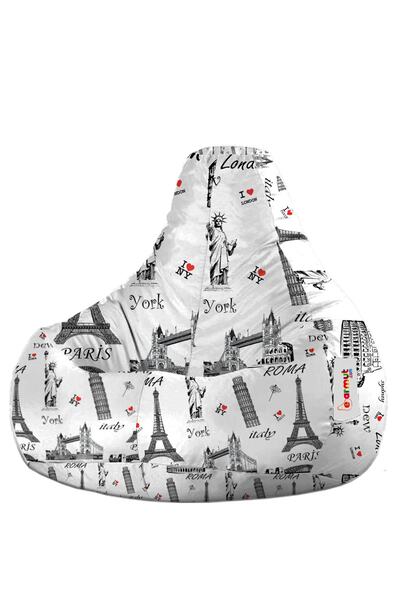 EARMUT Damla Xl Premium Tasarım Europe Desenli Armut Koltuk