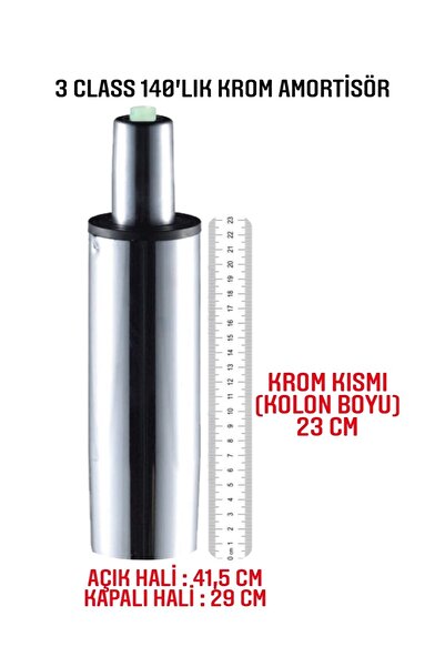 Tura Ofis 3 Class 140'lık Krom Amortisör Ofis Koltuğu Yedek Parçası