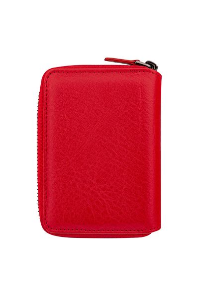 Garbalia Chain Genuine Leather Red Unisex Card Holder & Money Portfolio