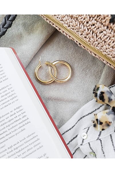 bymissnora Gold Halka Çelik Küpe