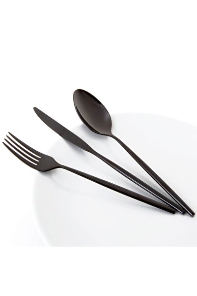 Jumbo 5900 Infinity 12 Kişilik 84 Parça Titanyum Black Çatal Kaşık Bıçak Takımı