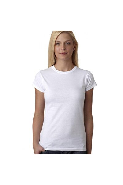 HediyeMania basic Bumbac bumbac moale Femei Alb tricou