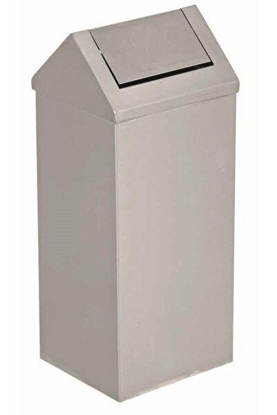 Flosoft Paslanmaz Metal Çatı Kapaklı Çöp Kovası 25 Lt Ft616