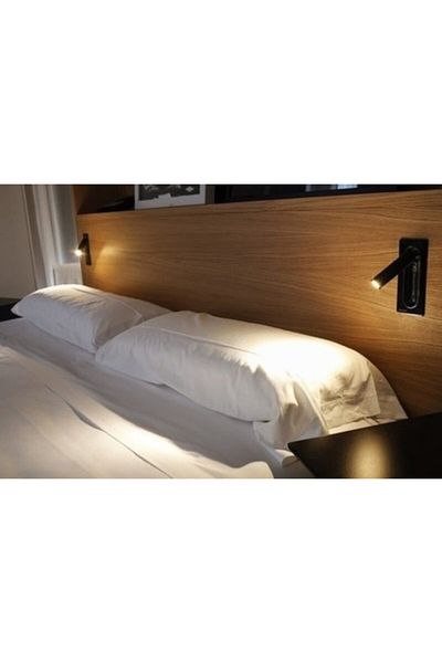 Vonalight 3w Led Bed Head Reading Lamp Recessed With Built-in Switch Switch On/off Function 3000k Black