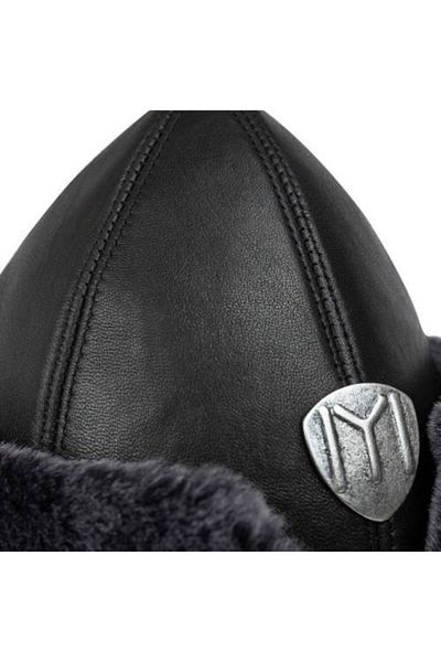 fubileather Genuine Leather Traditional Kayı Alp Börk - Gray Fur