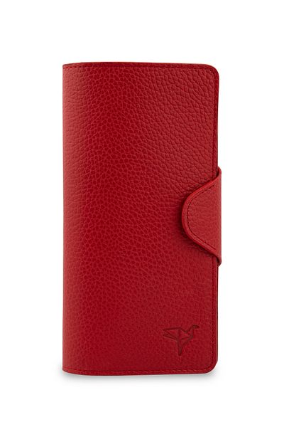 Garbalia Unisex Red Genuine Leather Coin Portfolio Martha