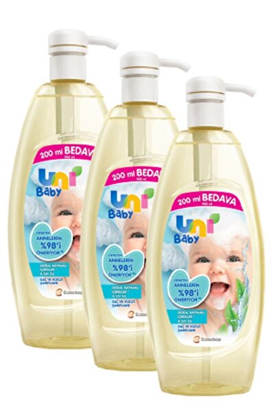 Uni Baby Hair And Body Shampoo 900 Ml 3 Pieces