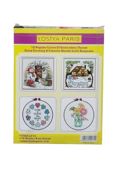 BALIM ÖRGÜ EVİ Muline Set Losiya Embroidery Cross Stitch Bracelet Thread 12 Pieces
