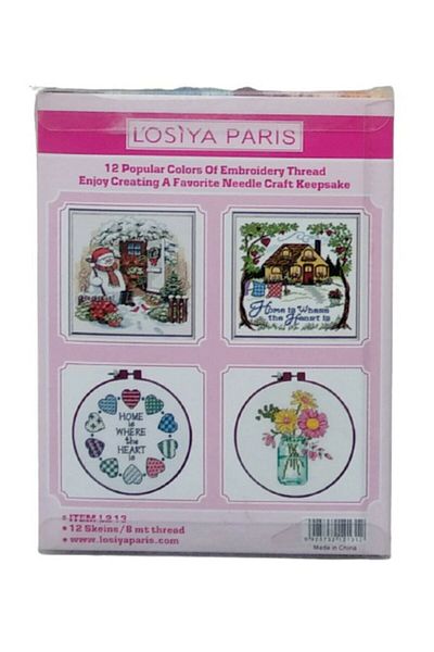 BALIM ÖRGÜ EVİ Muline Set Losiya Embroidery Cross Stitch Bracelet Thread 12 Pieces