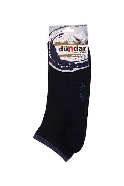 Dündar Unisex Μαύρες Plus Χτενές Βαμβακερές Κάλτσες 6 τεμαχίων