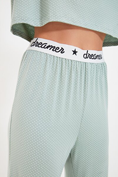 Trendyol Collection Pajama Set - Green - Polka dot