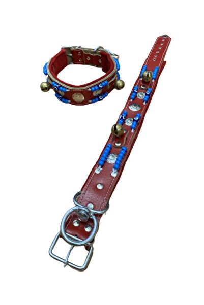 Sürmeli Tasma Deri Kangal Köpek Tasması 74 Cm Kırmızı
