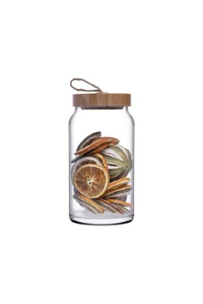 Paşabahçe Woody Bamboo Jar with Lid 860 Cc