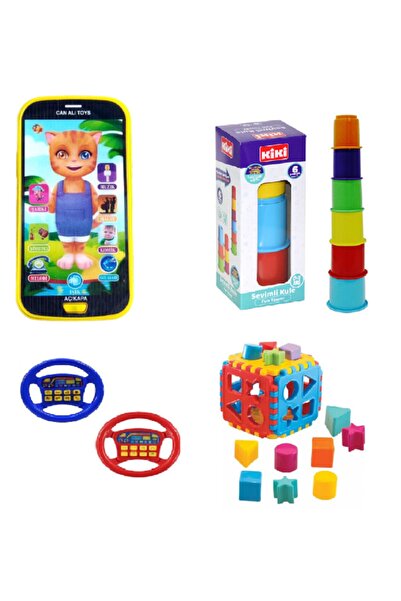 TOYSTORE Süper Eğitici Oyuncak Seti 4lü Geliştirici Oyuncak Seti! Telefon - B...
