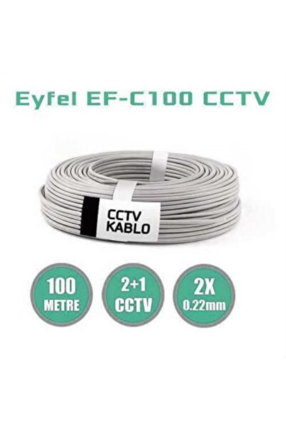 Eyfel Ef-c200 0.22 100 Mt 2+1 Cctv Kablosu