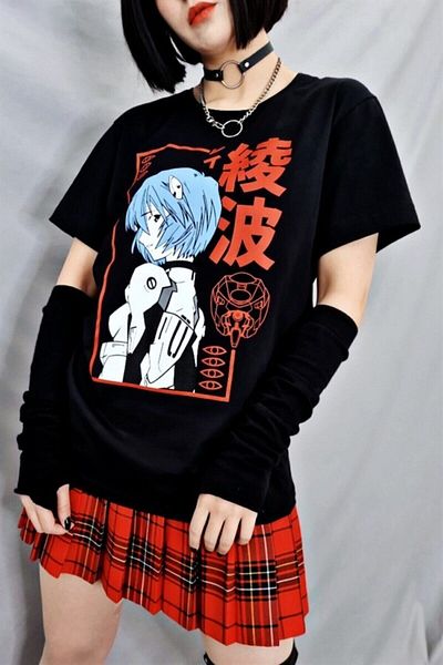 Köstebek Μπλουζάκι Nefigo Neon Genesis Evangelion Unisex Μαύρο Anime