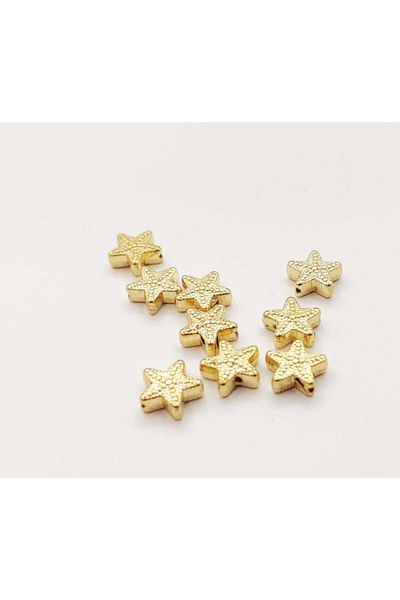 yiğit aksesuar Star Figure - 50 Pieces Gold Metal Spacers