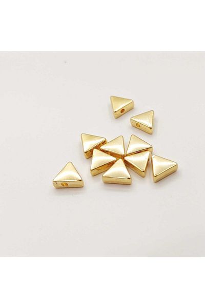 yiğit aksesuar Gold Metal Jewelry Spacer Triangle Model 50 Pieces