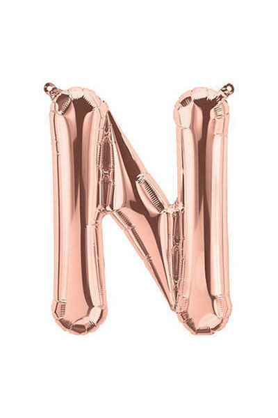 BestHere Rose Gold Balloon with Letter N 100 Cm Foil Balloon