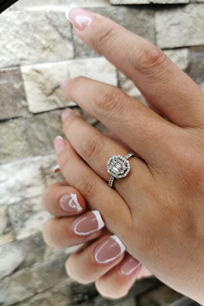 Utku Kuyumculuk 14 Ayar 0,97 Ct Pırlanta Taşlı Özel Kesim Montürlü Baget Pırl...