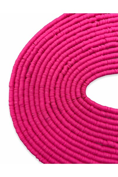 Hedef Bijuteri 4 مللي متر فوشيا/وردي داكن اللون بوليمر كلاي فيمو سلسلة خرزة ،...