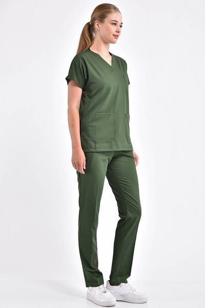 Owlet Medikal Costum chirurgical verde kaki Lycra Uniformă de asistentă