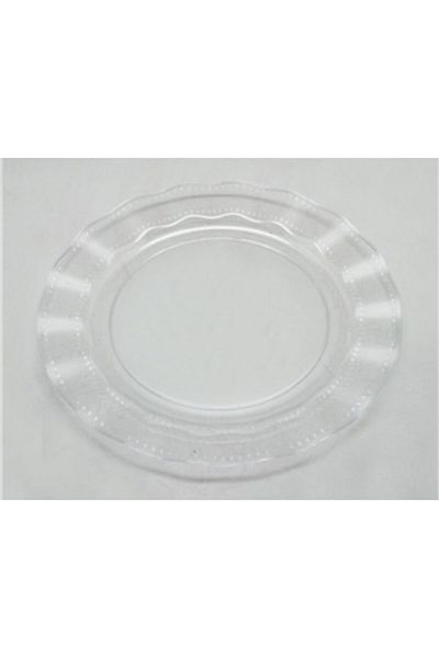 giftzone 26cm 6 Pcs Clear Mica Round Plate - Luxury Plastic Party Accessory